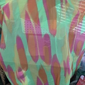 Multicolor Chiffon Pareo Wrap Sarong, Swim Coverup Beach, 60x42”